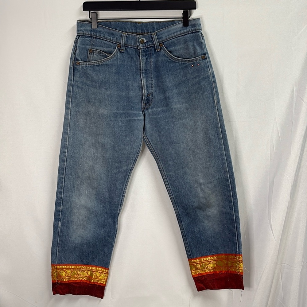Vintage Levi's 505 x NOOSHIN Straight Leg Embellished Jeans Size 32